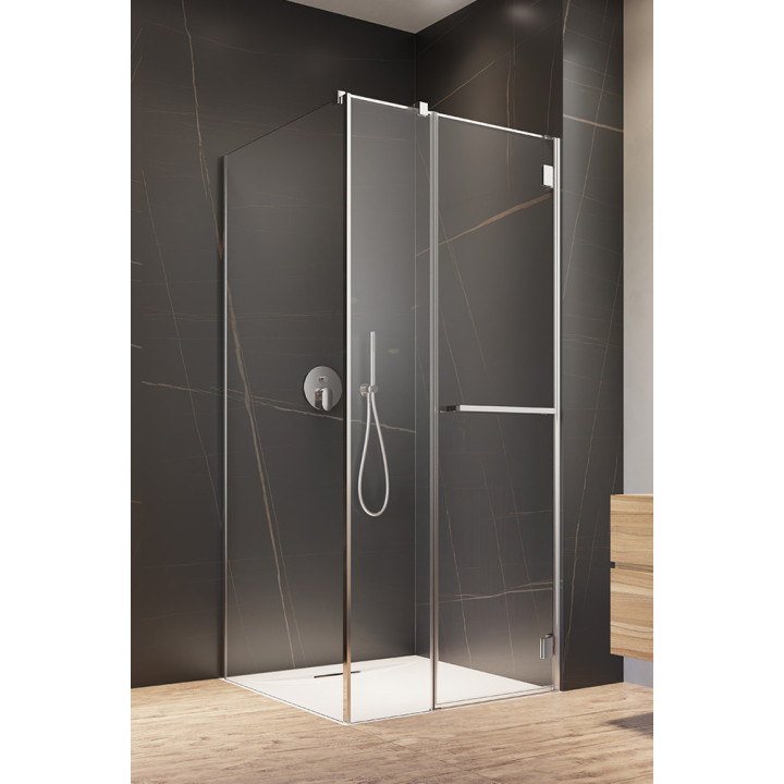 Drzwi rozsuwane do wnęki Radaway Furo DWD 160, ze ściankami, 160x200cm, szkło przejrzyste, profil chrom