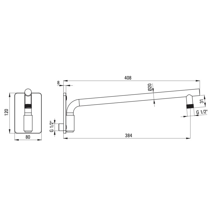 Deszczownica Deante Floks, okrągła, 250mm, bianco