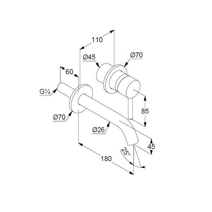 Ścienna bateria umywalkowa Kludi Bozz- sanitbuy.pl