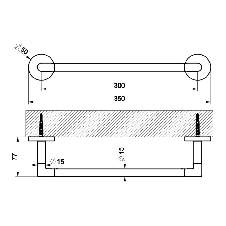 Wieszak na ręcznik Gessi Anello, ścienny, 60cm, warm bronze brushed PVD