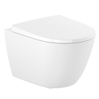 Miska WC podwieszana, Roca Gap Square Rimless Compacto 48×34 cm, MaxiClean, biała