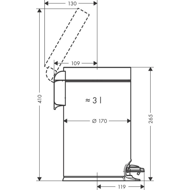 Kubek łazienkowy Hansgrohe WallStoris, tworzywo sztuczne, z przegrodą, biały mat