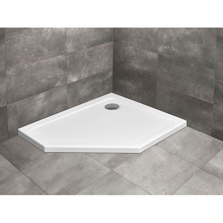 Brodzik Radaway Kyntos F, 110x90, z konglomeratu, czarny