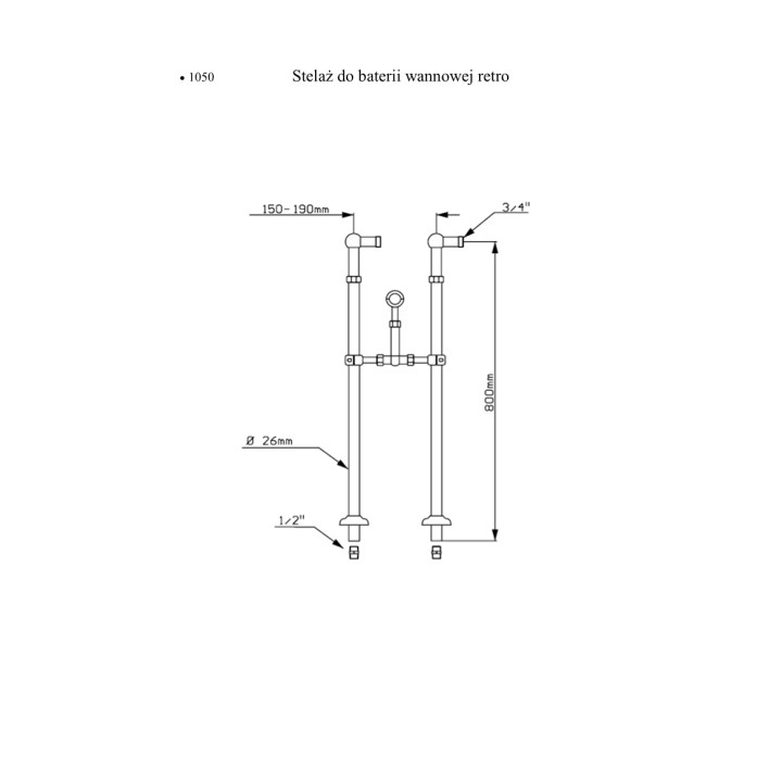 Stelaż do baterii wannowej retro Giulini G.- sanitbuy.pl