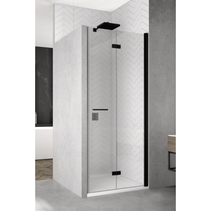 Drzwi prysznicowe do wnęki Sanswiss Solino SOLF1, lewe, 80cm, profil czarny