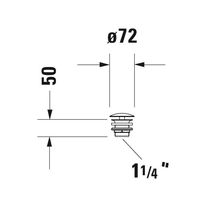 Korek/ Zawór pionowy Duravit do Umywalki 