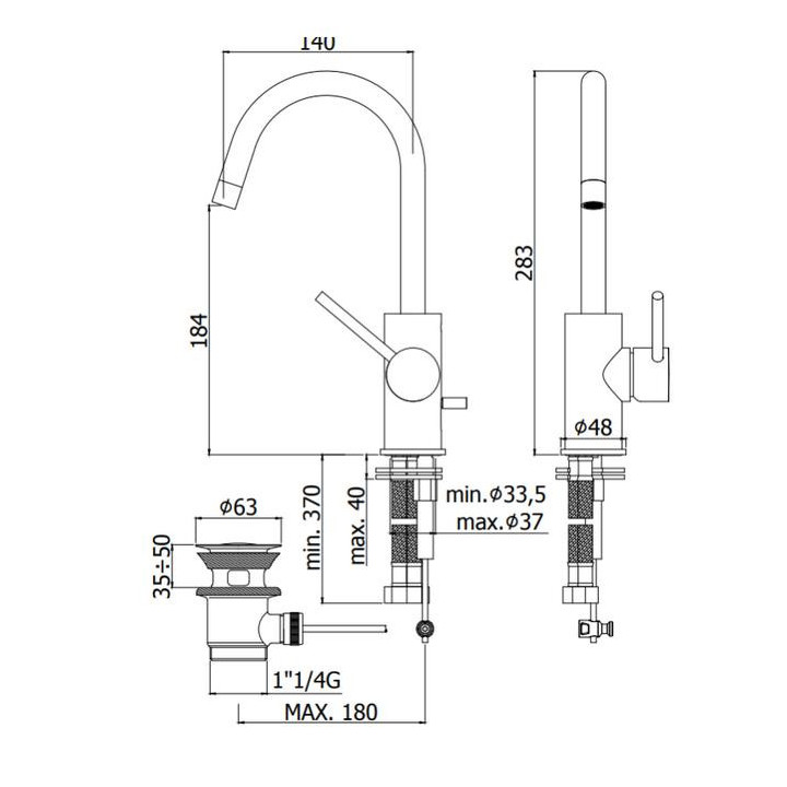 Bateria umywalkowa stojąca z korkiem automatycznym Paffoni Light chrom- sanitbuy.pl