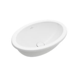 Umywalka wpuszczana w blat Villeroy & Boch Architectura, 60x45cm, z przelewem, otwór na baterię, Weiss Alpin CeramicPlus