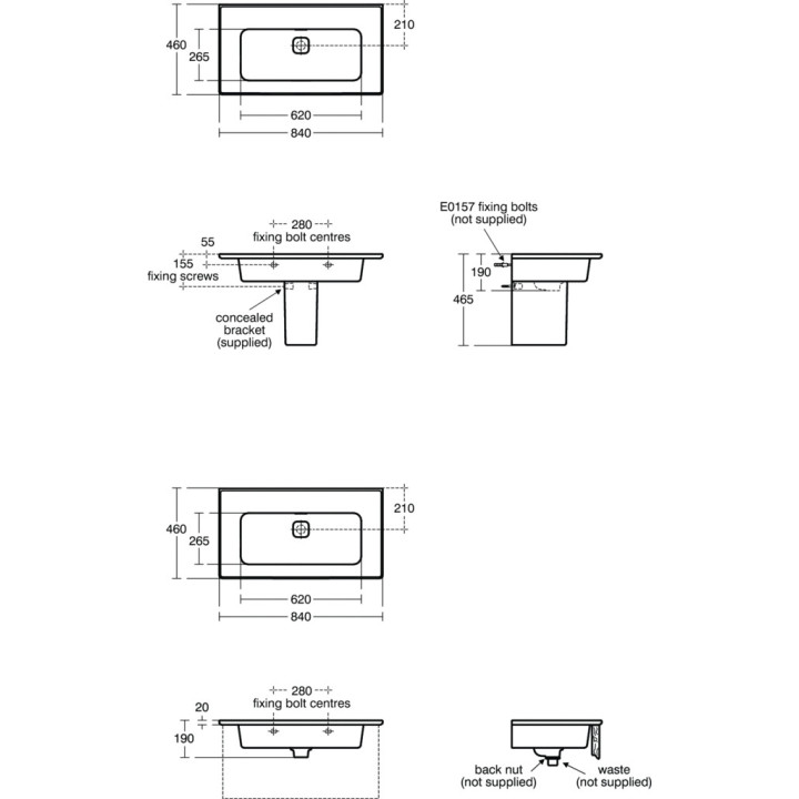 Półpostument Ideal Standard Strada II biały