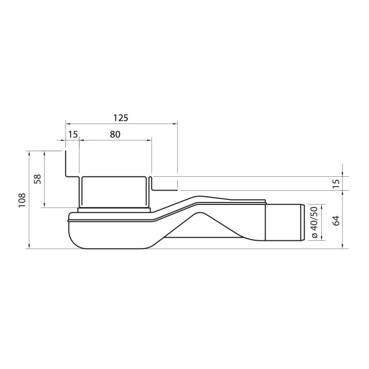 Odpływ liniowy, pełny zestaw,  Wiper New Premium, 500mm, wzór Ponente, wykończenie poler