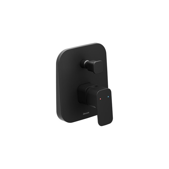 Bateria wannowo/natryskowa Ravak 10° Free black, podtynkowa, z przełącznikiem, TD F 061.20