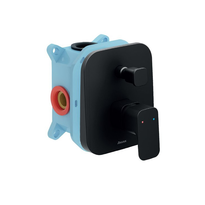 Baterie wannowo/natryskowa Ravak 10° Free black, podtynkowa, z przełącznikiem, do R-box, TD F 065.20