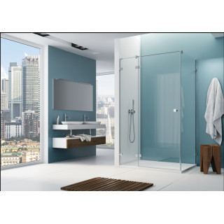 Kabina prysznicowa SanSwiss Cadura CA1C+CAT1 - lewa, 100x100x100x200cm. Drzwi wahadłowe jednoczęściowe z profilem przyściennym +