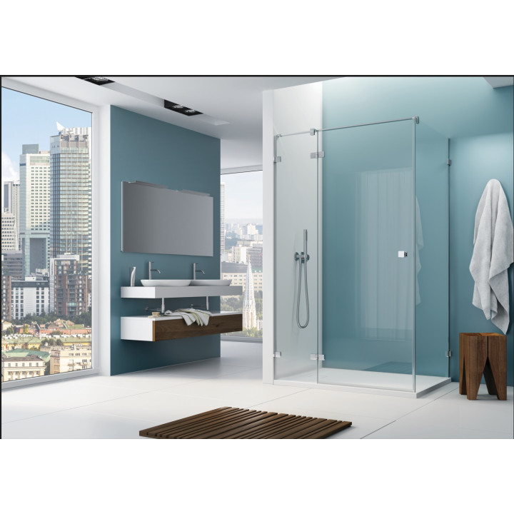 Kabina prysznicowa SanSwiss Cadura CA1C+CAT1 - lewa, 100x100x100x200cm. Drzwi wahadłowe jednoczęściowe z profilem przyściennym +