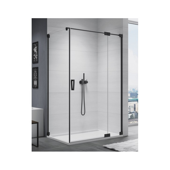 Kabina prysznicowa Sanswiss Cadura CA13+CAT1, 90x90cm, prawa, szkło shade, profil czarny