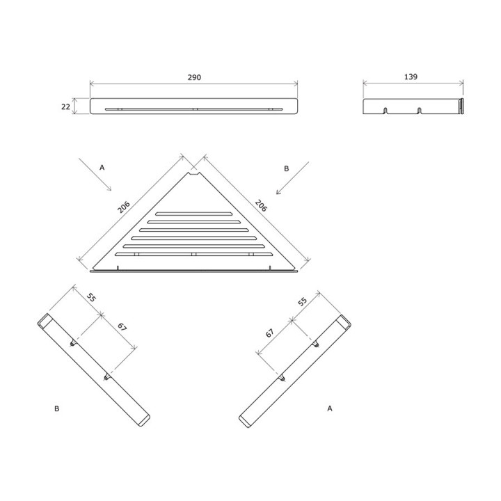 Półka Ravak Slim C, narożna satyna/chrom