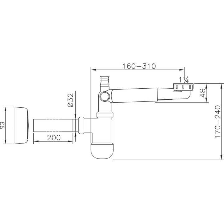 Syfon umywalkowy Ravak, meblowy