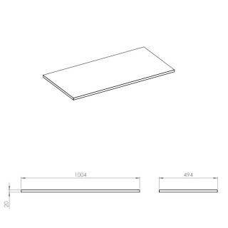 Blat pełny Elita Look, 80x46cm, dąb classic