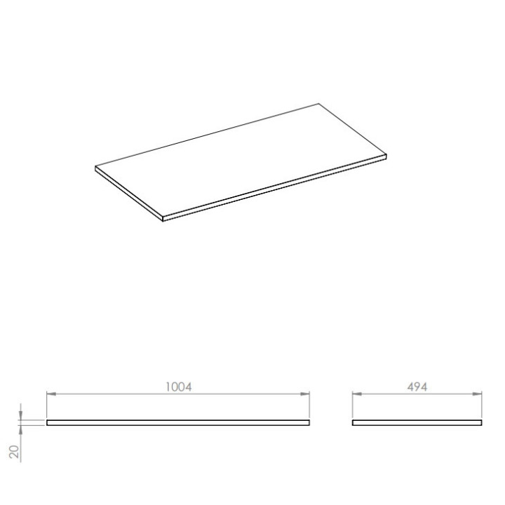 Blat pełny Elita Look, 80x46cm, dąb classic