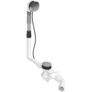 Zestaw przelewowo-odpływowy Duravit Quadroval, dla wanien z odpływem centralnym, chrom