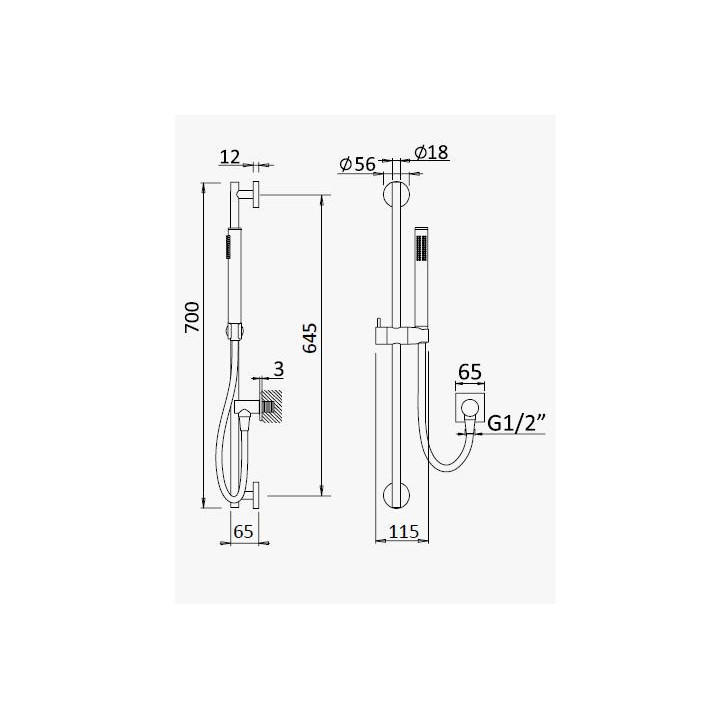 Zestaw natryskowy z baterią podtynkowa i słuchawką Bruma Linea deszczownica 20 cm, sunset