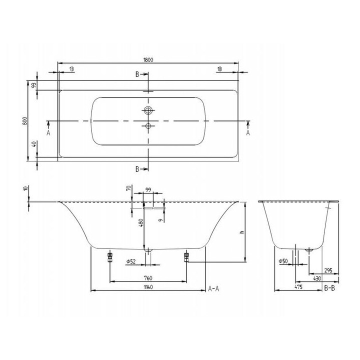 Wanna Villeroy & Boch Subway 190x90 cm, akrylowa