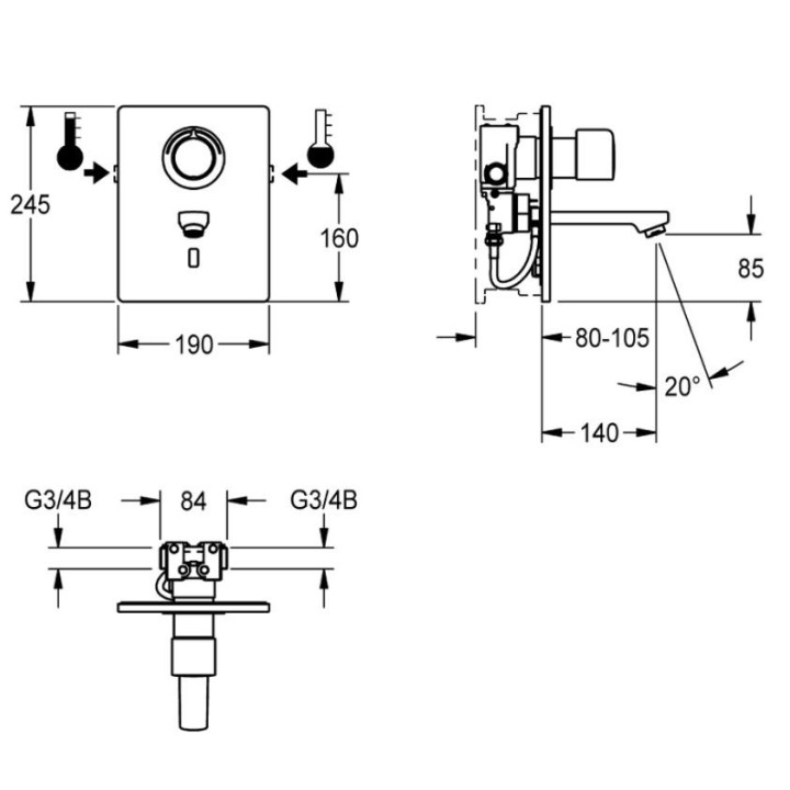 Bateria Grohe Concetto umywalkowa 2-otworowa