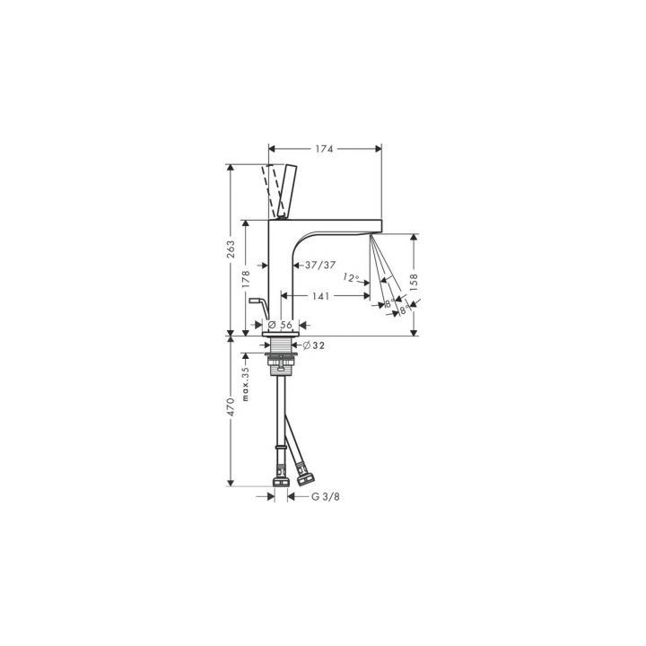 Bateria Axor Citterio jednouchwytowa do małej umywalki- sanitbuy.pl