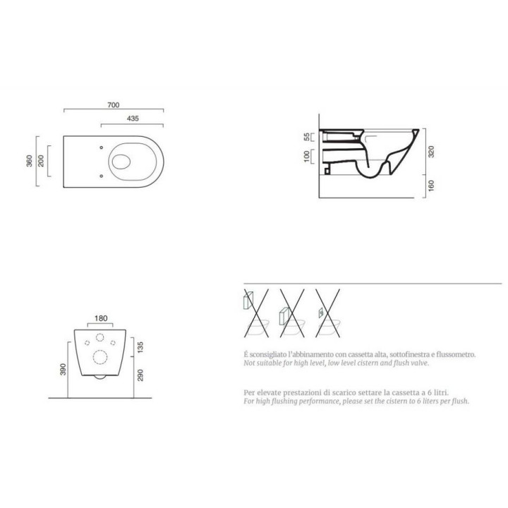 Miska Catalano Verso Comfort 70 podwieszana, 70x35- sanitbuy.pl