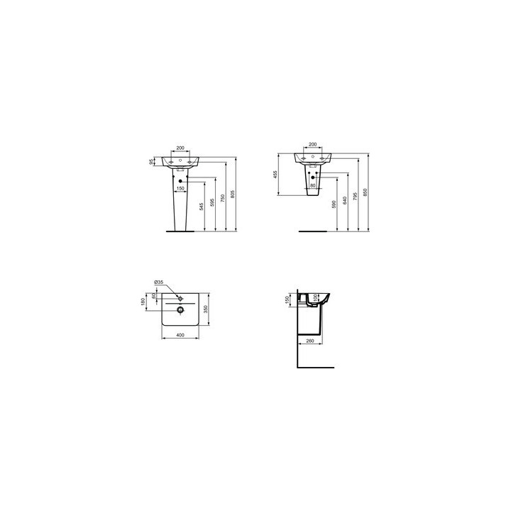 Umywalka nablatowa bez otworu na baterie, Ideal Standard Strada II,  50x40 cm - biała