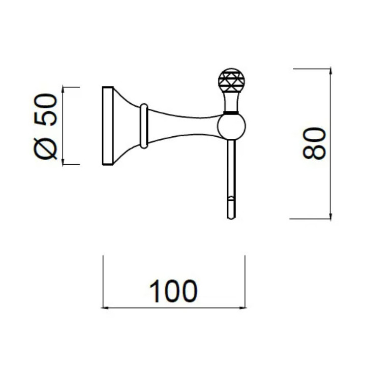Podwójny wieszak na ręcznik Giulini Giovanni Ibisco Crystal, ścienny, bronzo