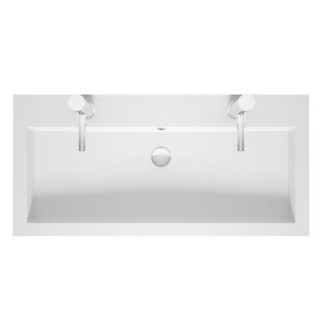 Umywalka meblowa Riho Broni, 100x48cm, z przelewem, 2 otwory na baterię, biały