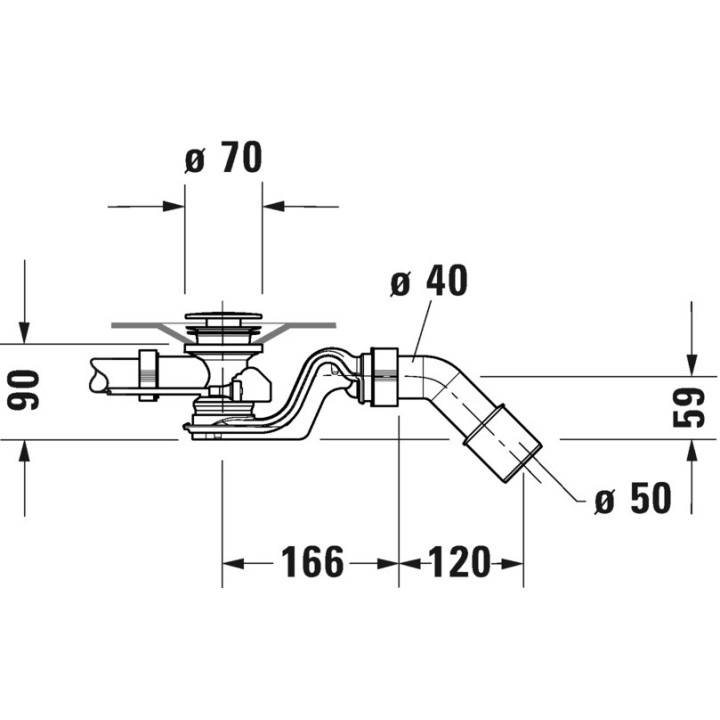 Zestaw przelewowo-odpływowy Duravit Quadroval