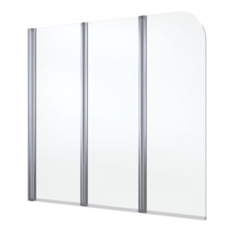 Parawan nawannowy Oltens Blanda, 120x140cm, 3-częściowy, szkło przezroczyste, profil chrom