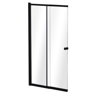 Parawan nawannowy Besco Easy Slide Black, 100x150cm, 2-skrzydłowe, uniwersalny, profil czarny mat