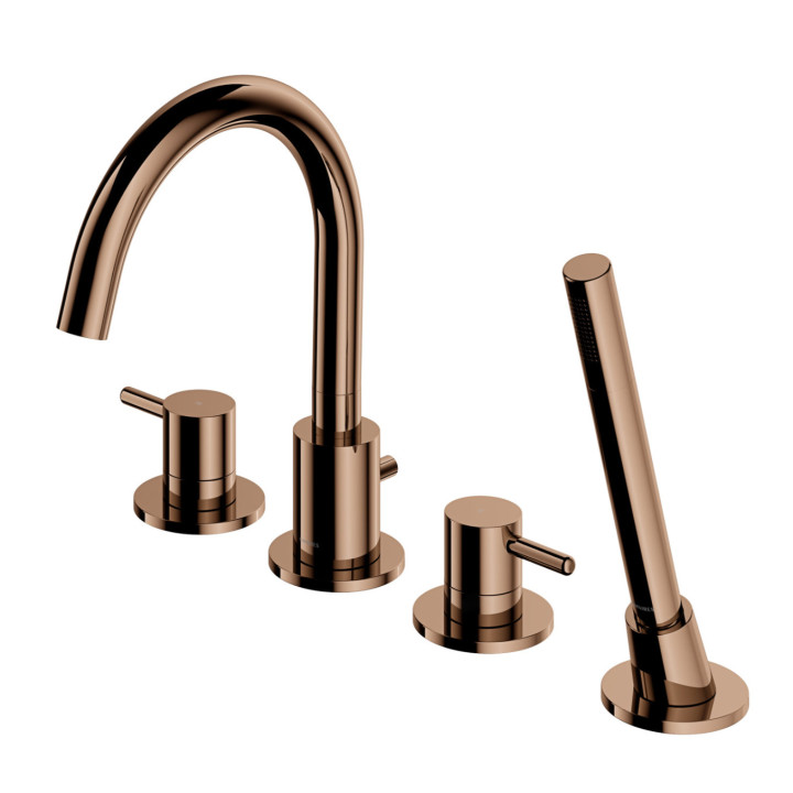 Bateria wannowa 4-otworowa Omnires Y, z słuchawką 1-funkcyjną, nikiel 