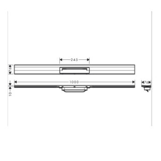 Element zewnętrzny odpływu Hansgrohe RainDrain Match, 70 cm, ze stelażem o regulowanej wysokości - czarny mat