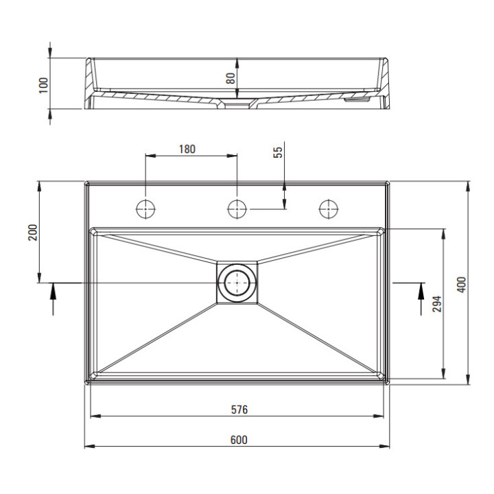 Umywalka nablatowa Deante Peonia, 55x35cm, bez przelewu, biała