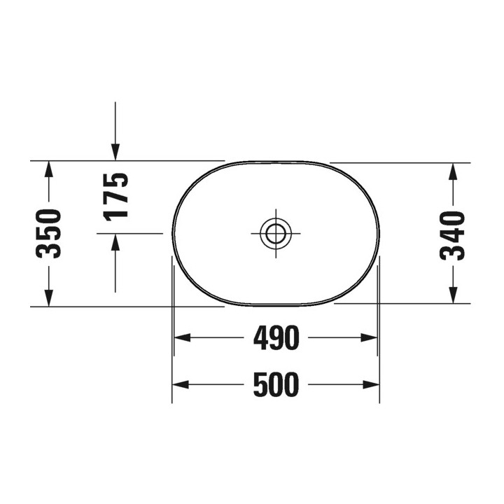 Umywalka nablatowa Duravit LUV, 50x34cm, owalna, bez przelewu, biały