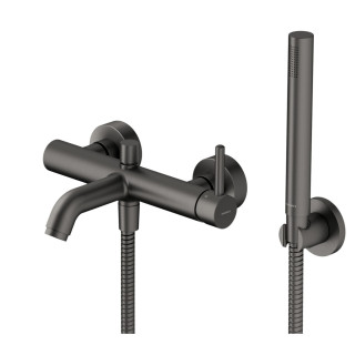 Bateria prysznicowa Omnires Y, natynkowa, jednouchwytowa, czarny