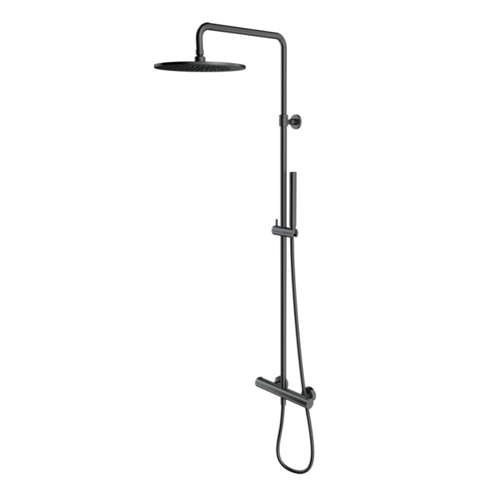 Zestaw wannowo-natryskowy Omnires Y, podtynkowy, wylewka 21cm, 2 wyjścia wody, grafit