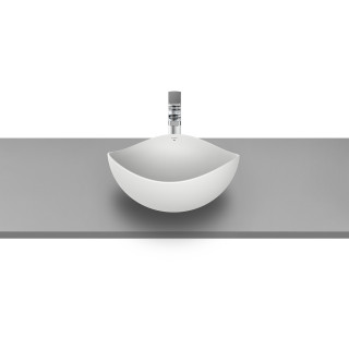 Umywalka nablatowa Roca Ohtake, 55x38,5cm, bez przelewu, FINECERAMIC, biały połysk