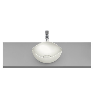 Umywalka nablatowa Roca Ohtake, 55x38,5cm, bez przelewu, FINECERAMIC, biały połysk