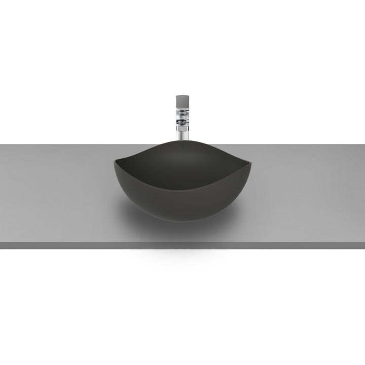 Umywalka nablatowa Roca Ohtake, 55x38,5cm, bez przelewu, FINECERAMIC, biały połysk