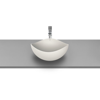 Umywalka nablatowa Roca Ohtake, 55x38,5cm, bez przelewu, FINECERAMIC, biały połysk