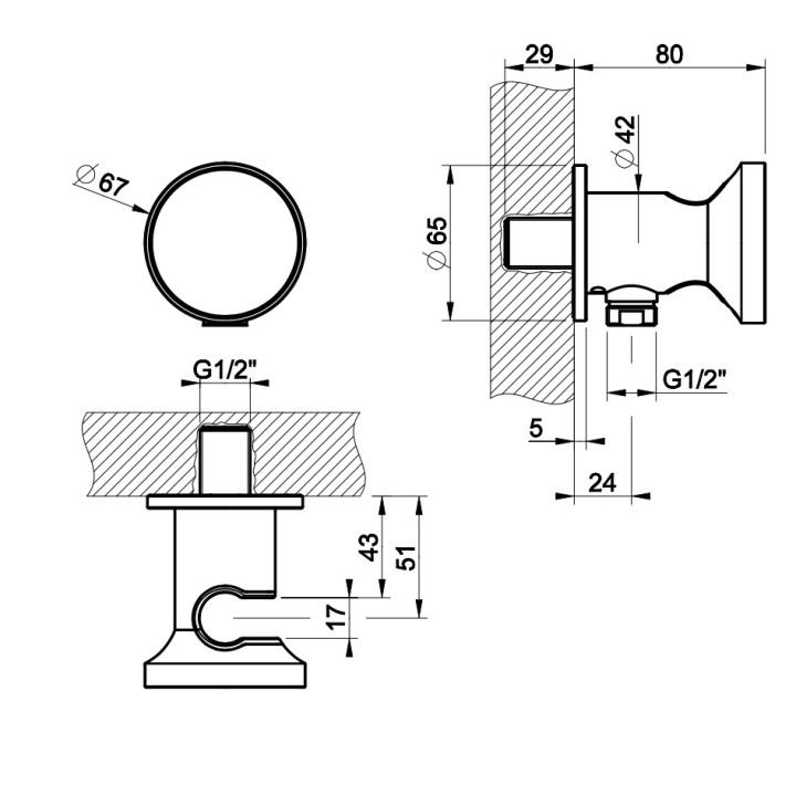 Termostatyczna bateria natryskowa Gessi Origini, podtynkowa, 4 jednoczesne wyjścia wody, chrom