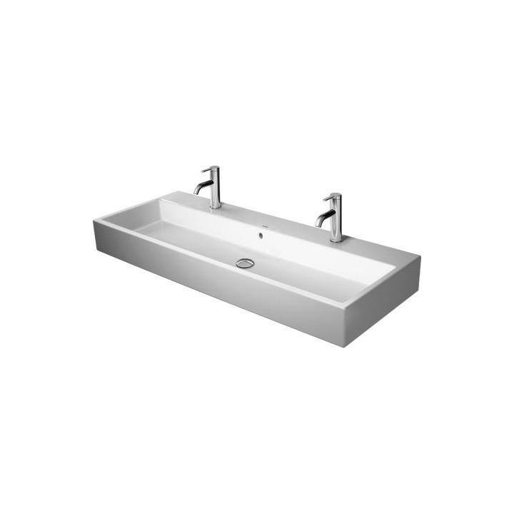 Umywalka meblowa Duravit Vero Air, 120x47cm, z przelewem, 2 otwory na baterie, glazurowany spód, biały