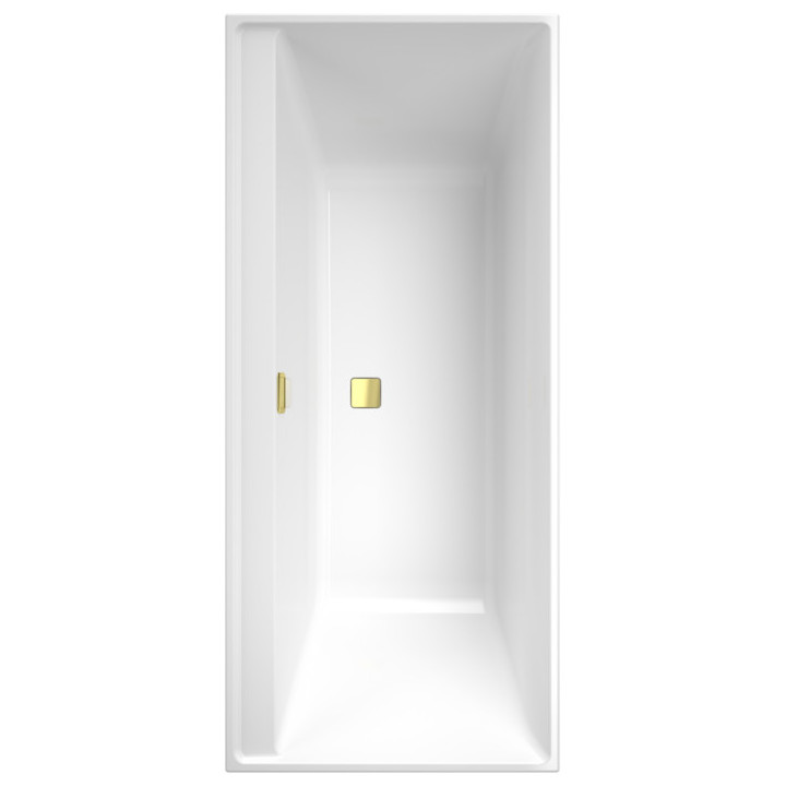 Wanna prostokątna Villeroy & Boch Collaro, 170x75cm, złoty osprzęt, Weiss Alpin