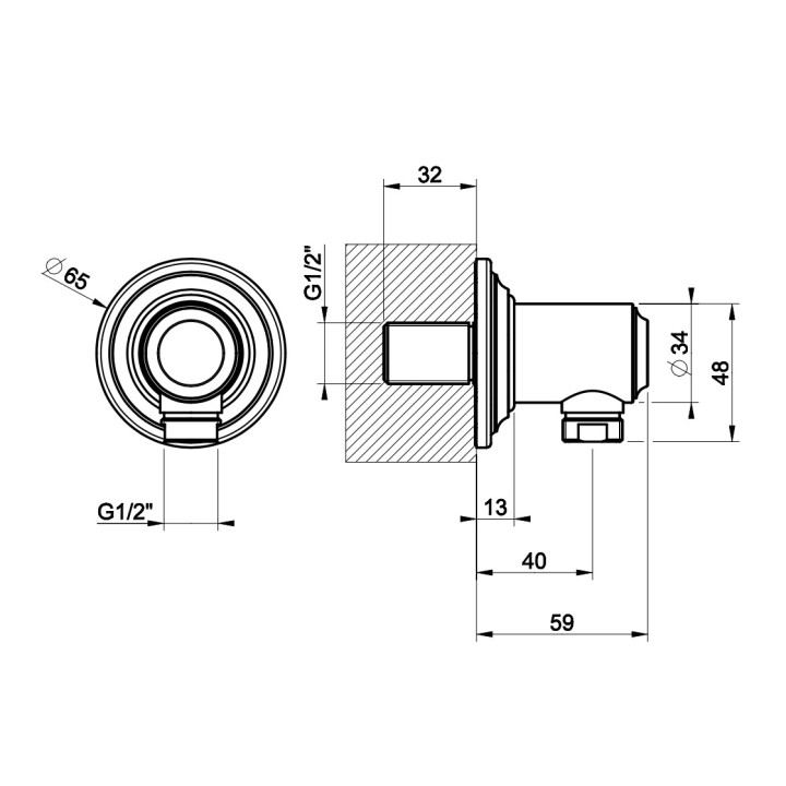 Zestaw natryskowy Gessi Venti20, natynkowy,  słuchawka, wąż 150cm i przyłącze z uchwytem, chrom