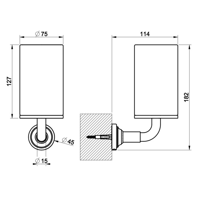 Mydelniczka Gessi Venti20, ścienna, czarna podstawka, wykończenie chrom